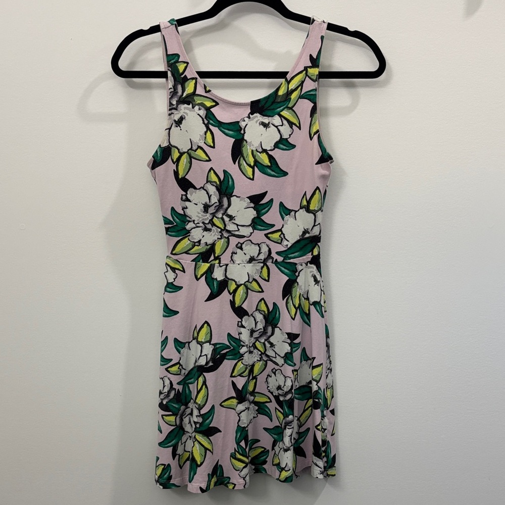 H&M Floral Mini Dress - Pink and Green